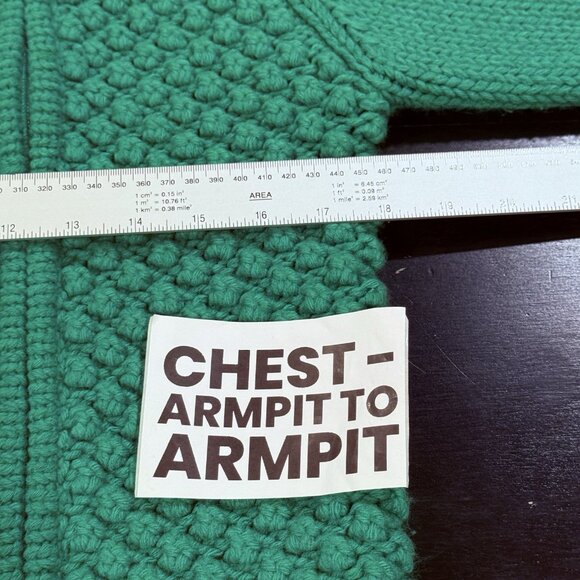 Moda International Kelly Green Full Zip Textured Cardigan Sweater Womens Medium - Picture 10 of 11